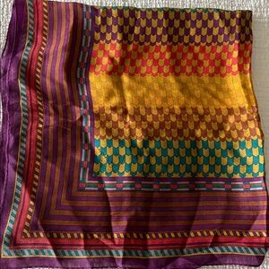 Colorful Geometric Silk Scarf